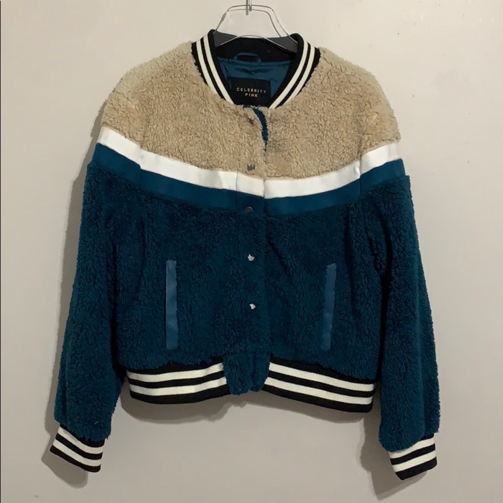 Celebrity pink Sherpa bomber jacket XL 🎈 - Picture 1 of 6